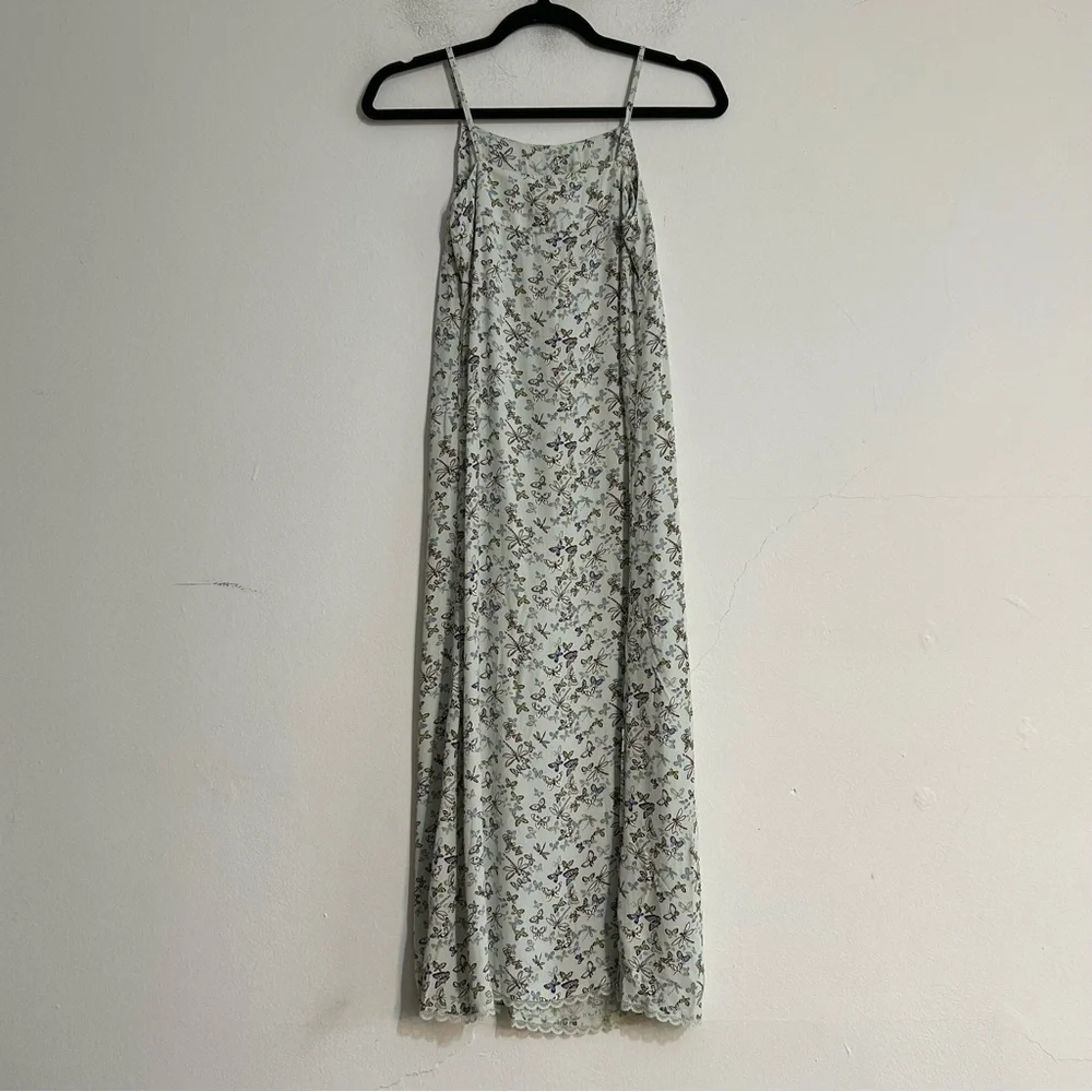Vintage Gap Kids Butterfly Slip Midi Dress Square Neck Large Boho Cottage Fairy